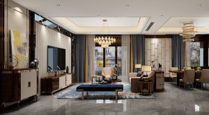 上海保利天琴宇190平现代轻奢风复式公寓家装效果图