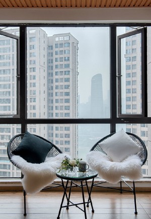 上海徐汇110平现代简约三居室家装效果图
