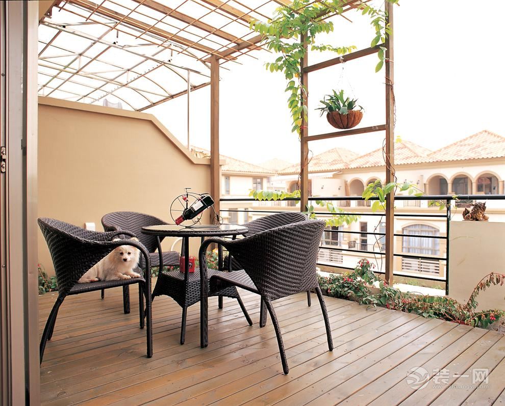 广州翡翠绿洲146平米四居室现代田园风格阳台实景图