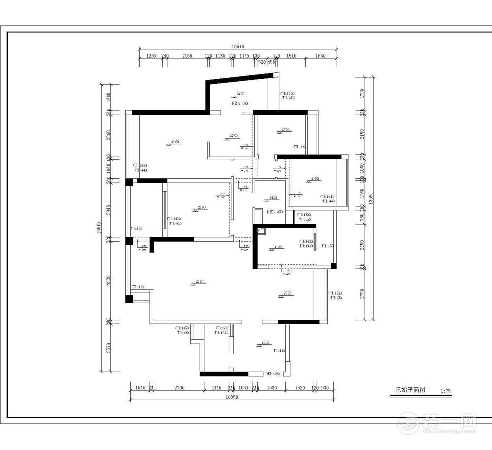广州雅居乐花园94平米三居室现代风格原结构