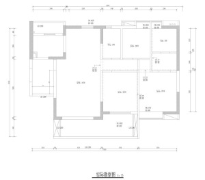 广州富力天禧78平米两居室现代简约原始平面图