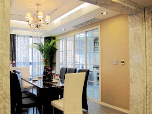广州新庆路小区120平米三居室现代简约风格餐厅