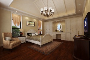 绿地别墅美式风格装修效果图 卧室