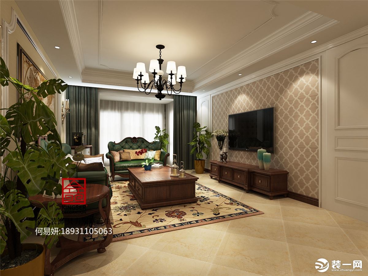 客厅金舍装饰【帝王国际】三室两厅欧式风格效果图