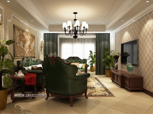 客厅【金舍装饰【帝王国际】三室两厅欧式风格效果图