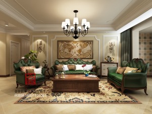 客厅金舍装饰【帝王国际】三室两厅欧式风格效果图