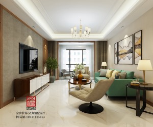 【东南智汇城】126㎡效果图现代简约三室两厅客厅