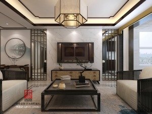 东南智汇城142平装修效果图新中式三室两厅