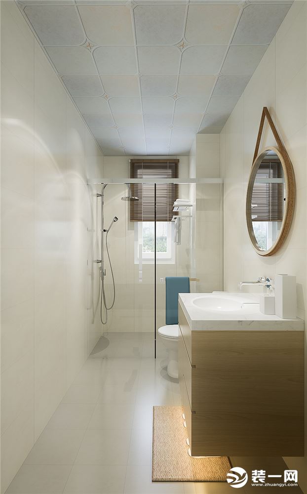 卫生间干湿分离，通透明亮，木质家具陈设更显示出另一番格调，整个空间干净清爽，雅洁清新，环保卫生。洗去