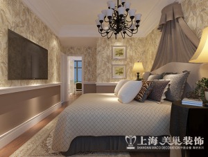 郑州二号城邦双拼160平四居室美式风格装修卧室