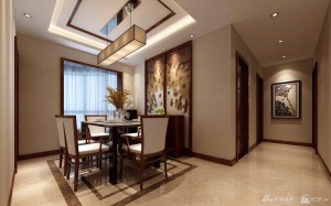 郑州啟福城三居室143平新中式风格餐厅