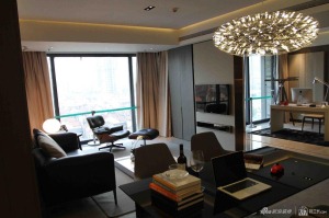 郑州万创学区1号现代简约两居室87平客厅