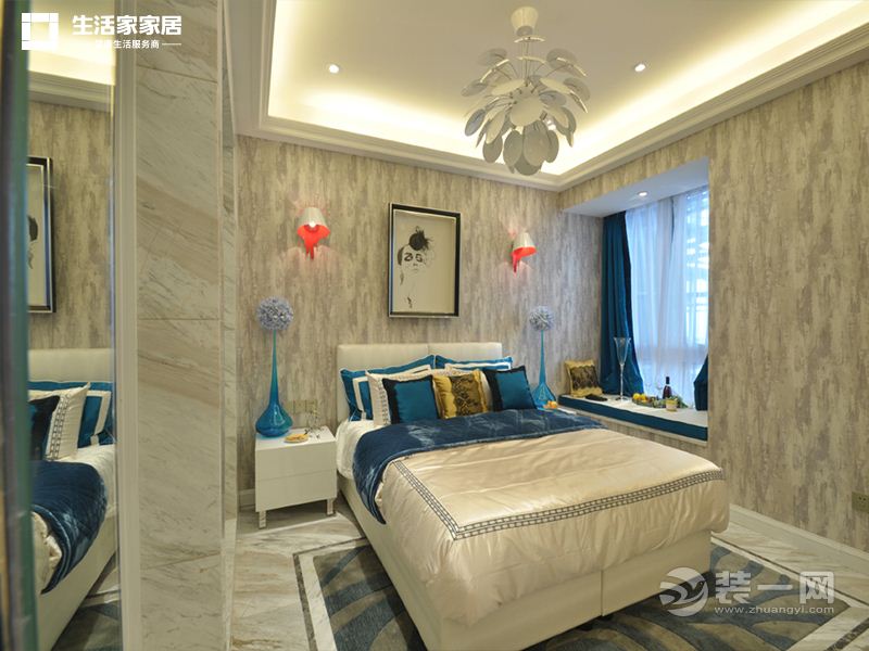 上海绿福公寓97平米两居室欧式风格卧室
