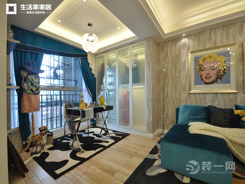 上海绿福公寓97平米两居室欧式风格阳台