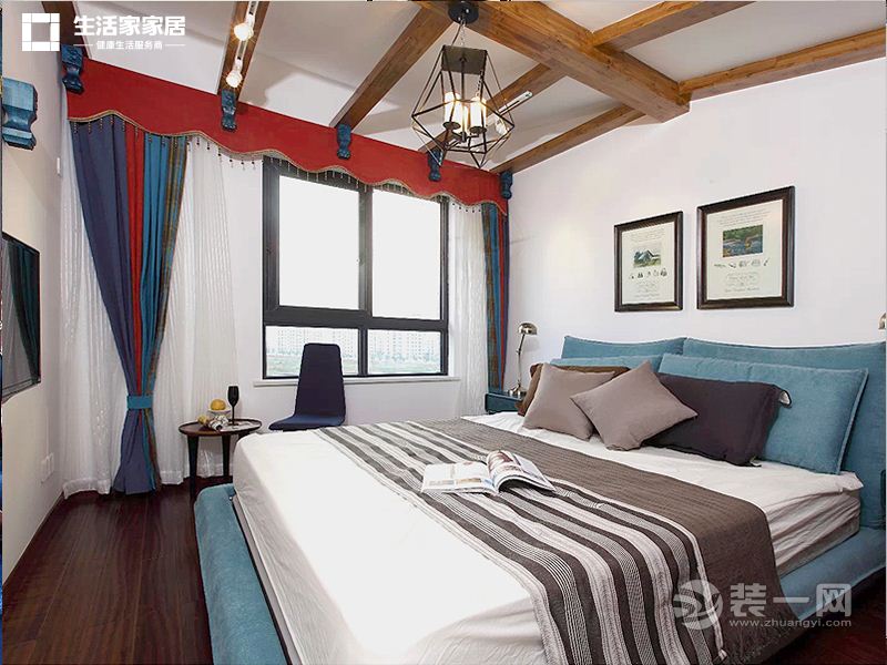上海新宏安大厦91平米两居室简美风格卧室