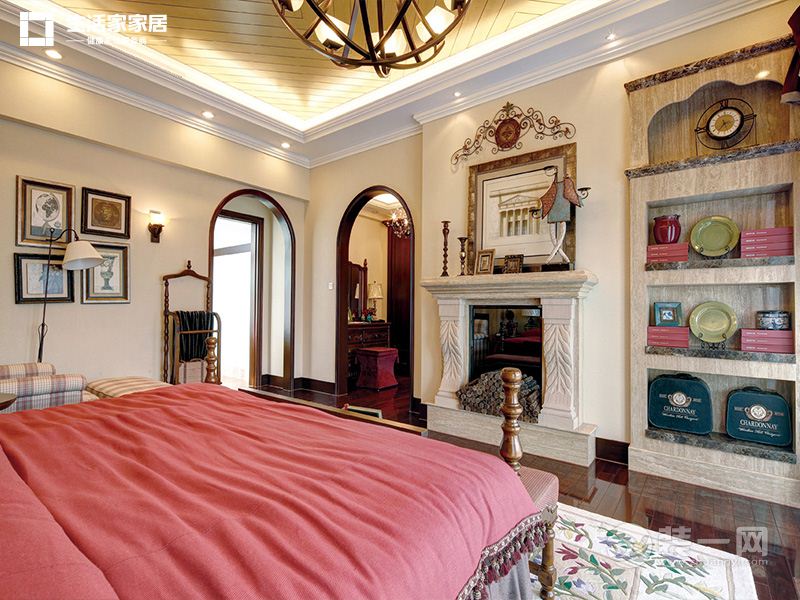 上海经典茂名180平米三居室美式风格卧室