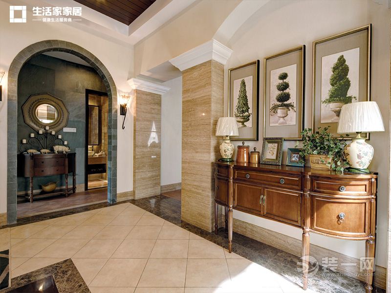 上海经典茂名180平米三居室美式风格走廊玄关
