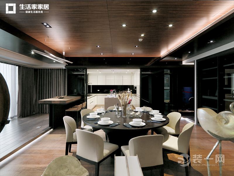 上海静安艺庭146平米大户型简约风格餐厅