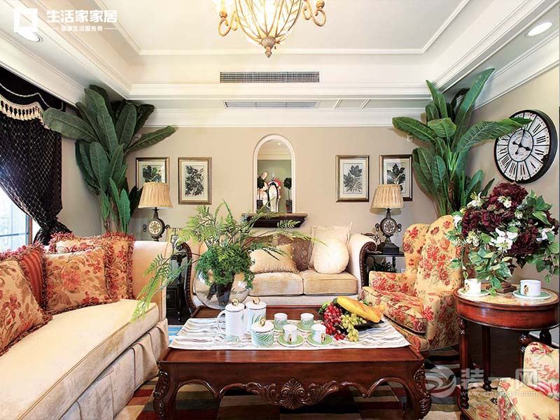 上海东外滩17公馆172平米大户型美式风格客厅