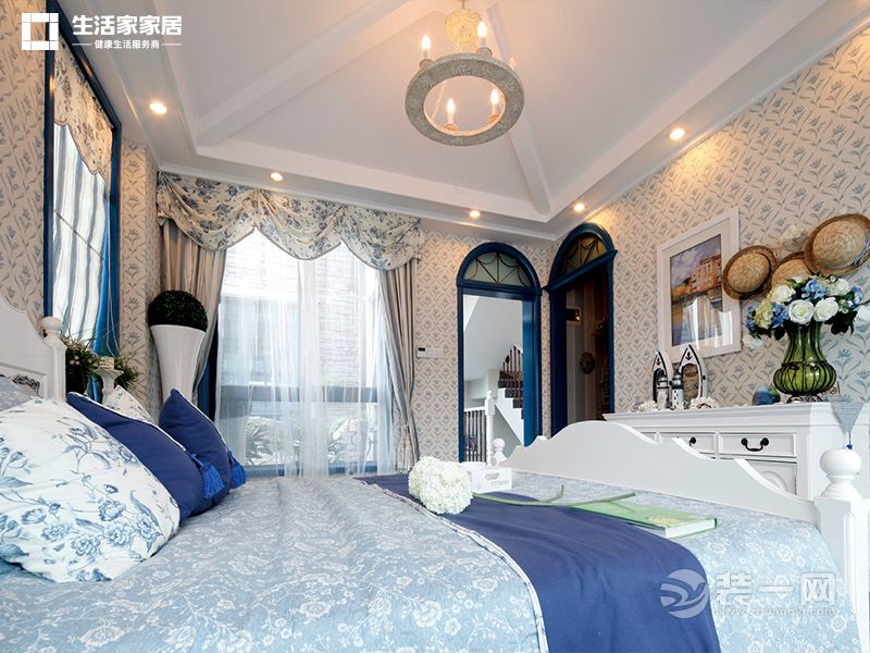 上海奥林匹克花园179平米复式地中海风格卧室