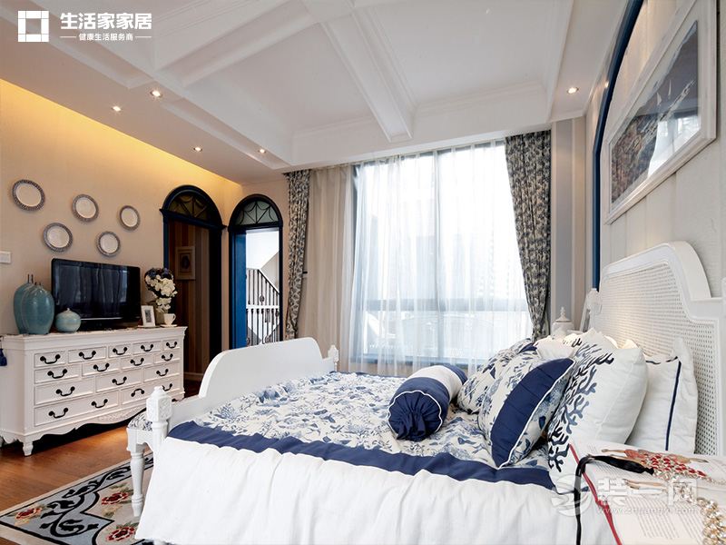 上海奥林匹克花园179平米复式地中海风格卧室