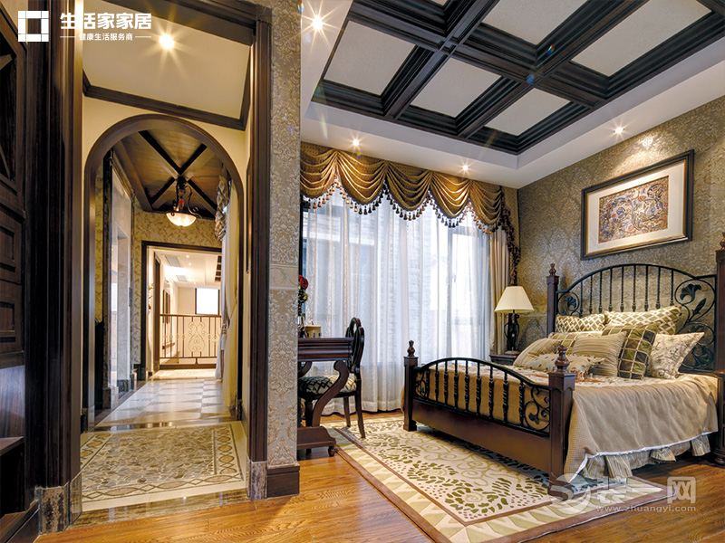 上海院子160平米别墅美式风格卧室