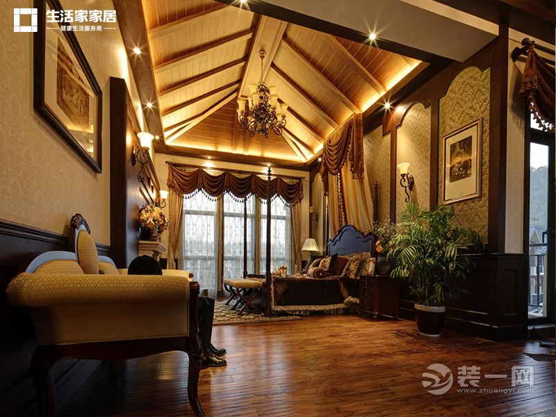 上海院子160平米别墅美式风格客厅