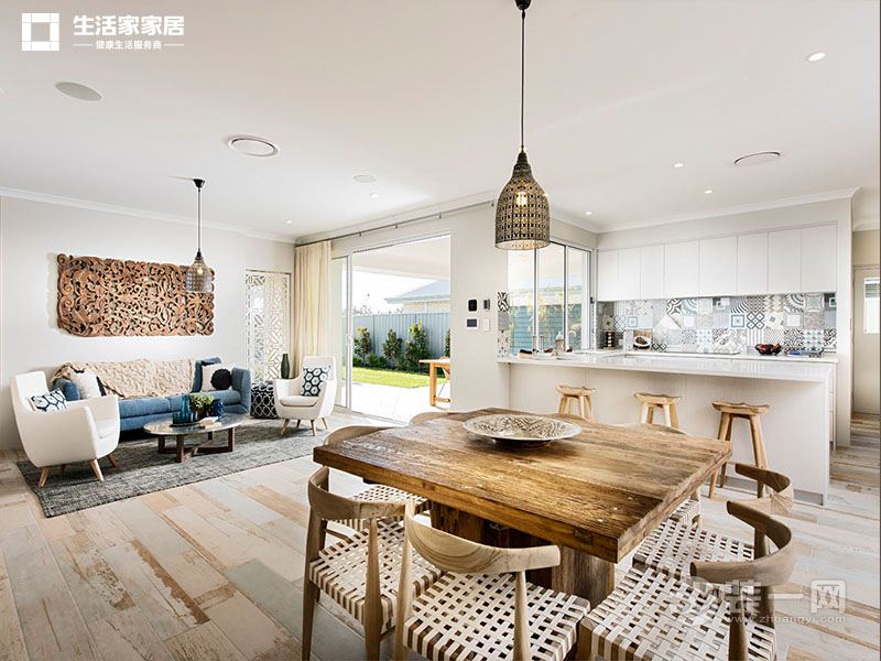 上海融创香溢天地128平米三居室简欧风格餐桌