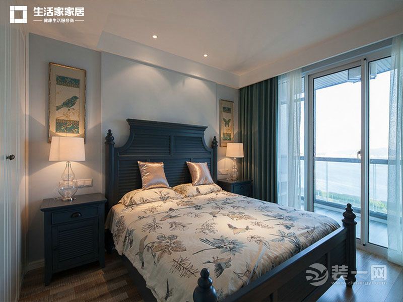 上海万里城95平米两居室现代风格主卧室