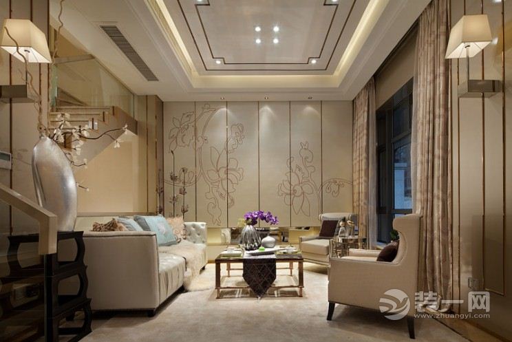 上海春峰苑192平米别墅中式风格客厅
