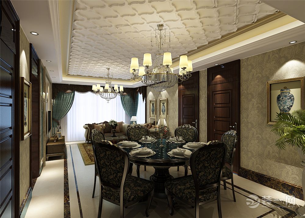 上海紫藤居392平米别墅新古典风格--餐厅