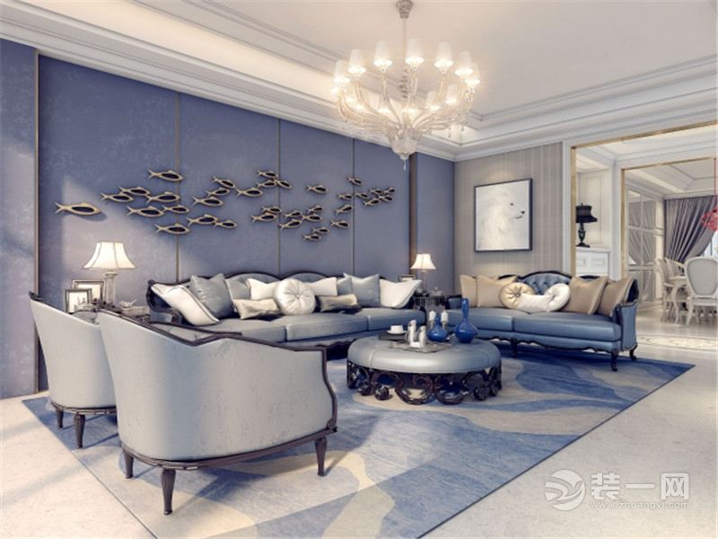 上海翡丽甲第337平米别墅欧式风格客厅