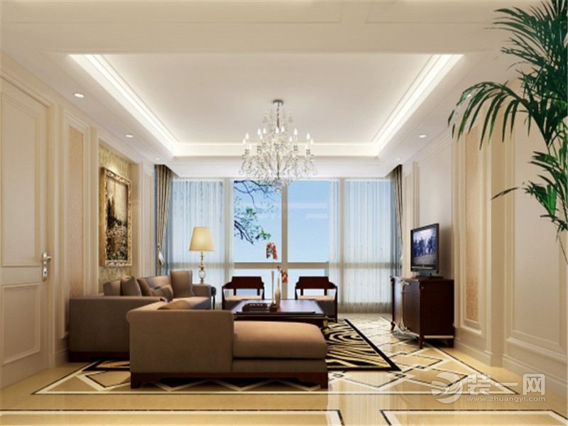 上海泰府名邸182平米四居室现代风格客厅