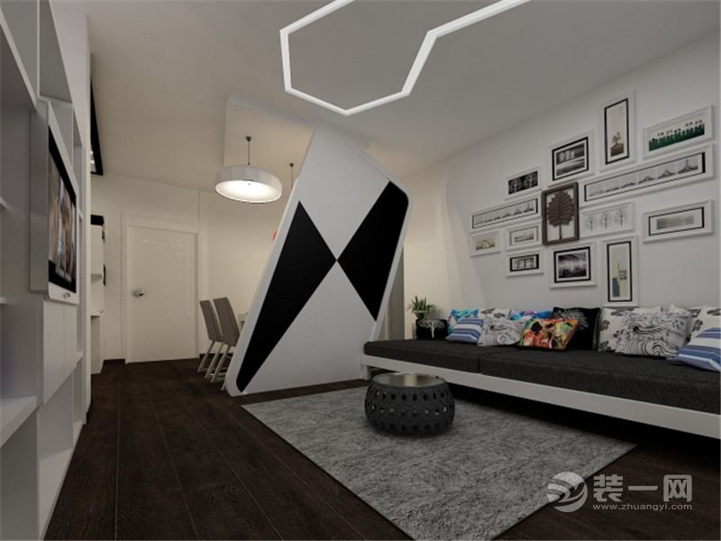 上海龙柏公寓140平米四居室现代风格客厅