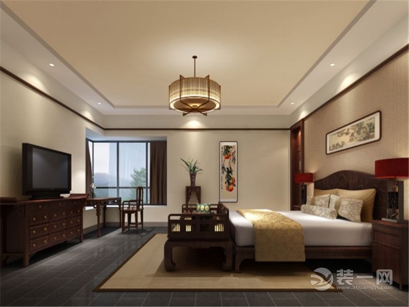 上海中粮天悦壹号280平米别墅中式风格卧室