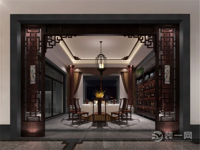 上海中粮天悦壹号280平米别墅中式风格餐厅
