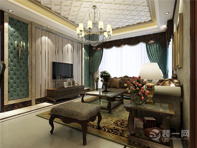 上海星俪苑219平米四居室新古典风格客厅