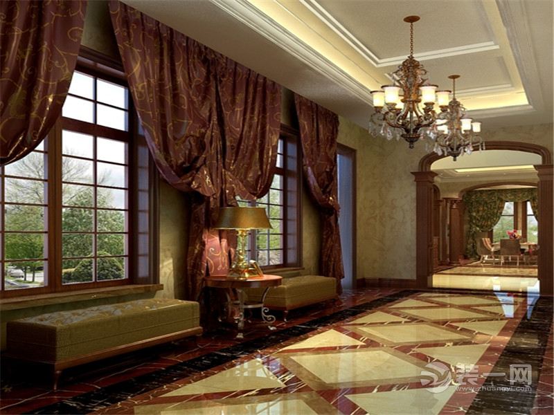 上海银亿领墅250平米别墅欧式风格走道