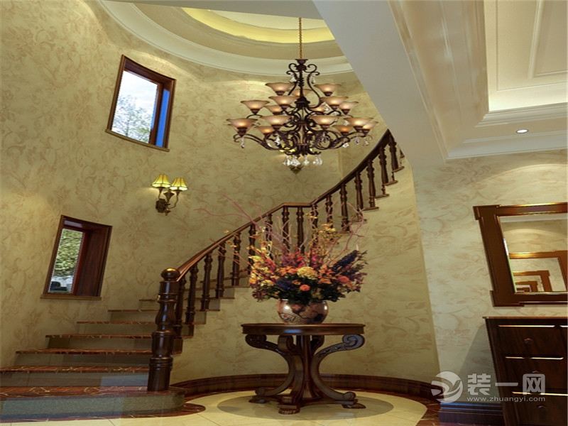 上海银亿领墅250平米别墅欧式风格楼梯