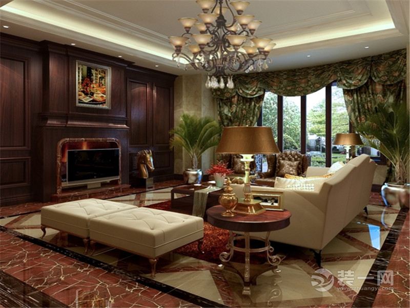 上海银亿领墅250平米别墅欧式风格客厅
