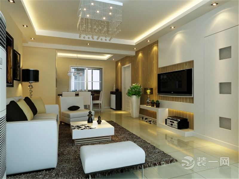 上海中远两湾城110平米三居室简约风格客厅