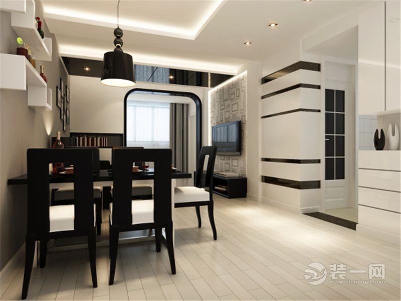 上海中星海上名庭123平米三居室现代风格餐厅