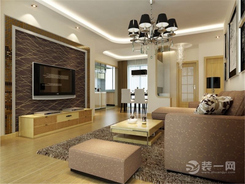 上海中星海上名庭123平米三居室现代风格客厅