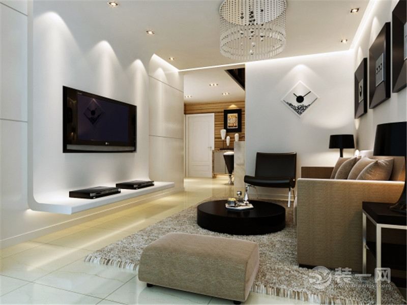 上海中星海上名庭123平米三居室现代风格客厅