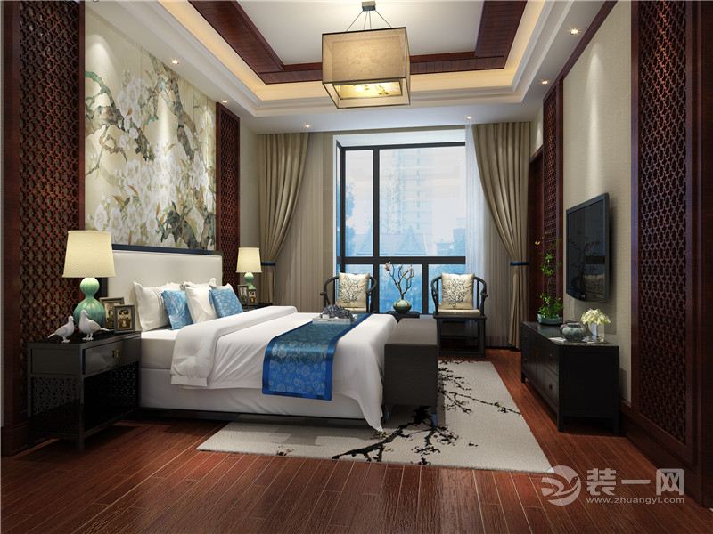 上海皇朝别墅343平米中式风格卧室
