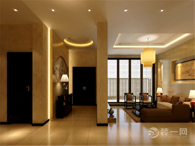 上海北平南园105平米三居室简中式风格玄关