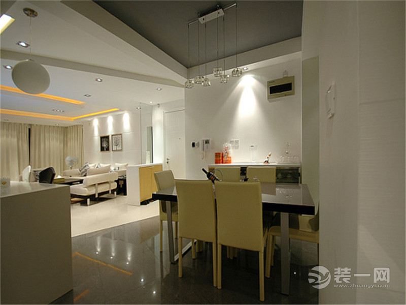 上海申江花苑90平米三居室简约风格餐厅