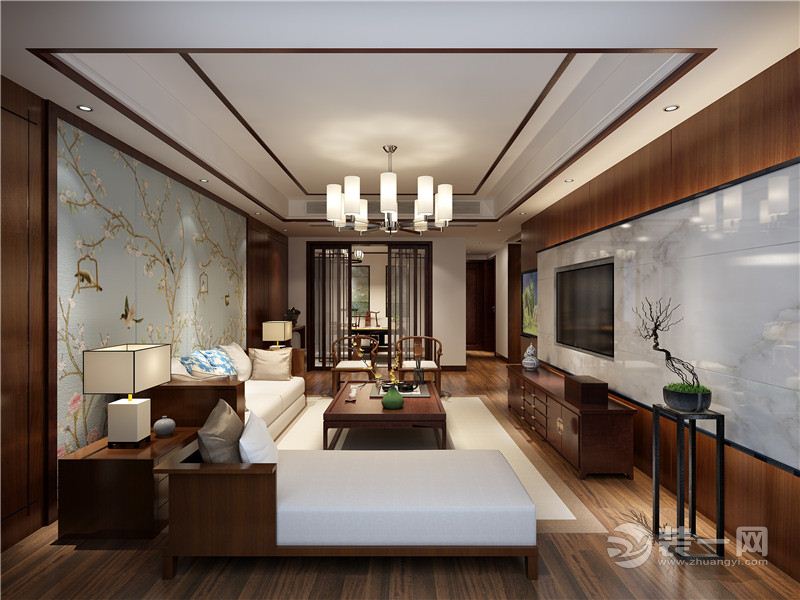 上海风云汇恬园135平米三居室中式风格客厅