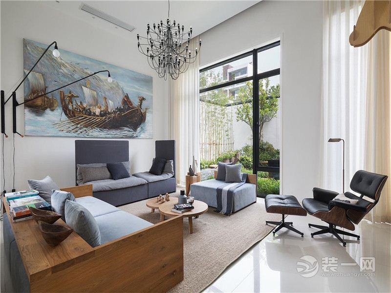 上海永明大厦114平米大户型简约风格客厅