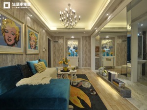 上海绿福公寓97平米两居室欧式风格